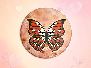 Butterfly Theme Folding Makeup Round Compact Mirror