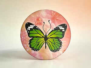 Butterfly Theme Folding Makeup Round Compact Mirror