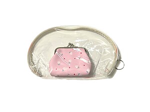 White Trim Large Zipper Cosmetic Bag & Coin Purse Set