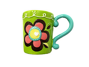 M. O. M. ~ Made of Money Festive Flower Ceramic Mug