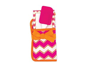 Pink & Orange Chevron Pot Holder Gift Set