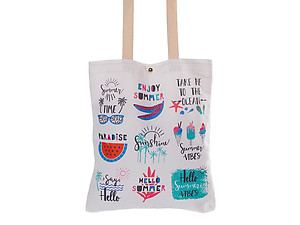 Enjoy Summer Multi-Purpose 100% Cotton Printed Fashion Canvas Tote Bag