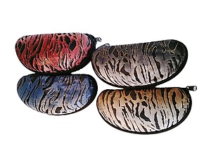 Brown Tiger Print Zipper Sunglasses / Eyeglasses Case
