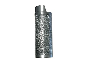 Dark Silver Constantine Metal Shell Lighter Case Cover Holder Fits Bic Lighters