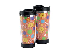 9.5 oz Boxed Travel Mug ~ Smile God Loves You