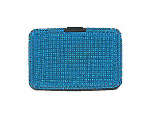 Blue Scan Safe Acrylic Stone Bling Hard Wallet With RFID Protection