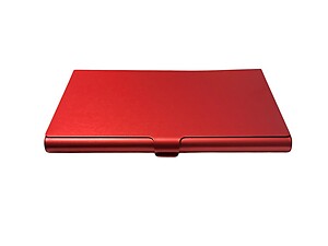 Red Metallic Thin Stainless Steel Business Card Case