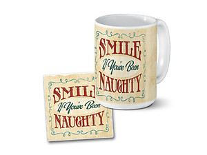 Smile If You've Been Naughty Mug & Coaster Combo Set