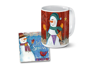 Let It Snow Mug & Coaster Combo Set