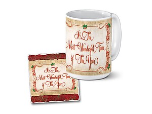 Most Wonderful Time Mug & Coaster Combo Set