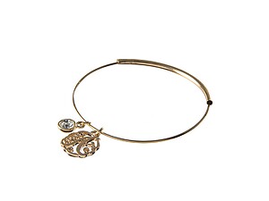 Goldtone Adjustable Bangle Initial 