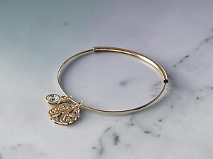 Goldtone Adjustable Bangle Initial 
