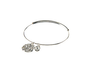 Silvertone Adjustable Bangle Initial 