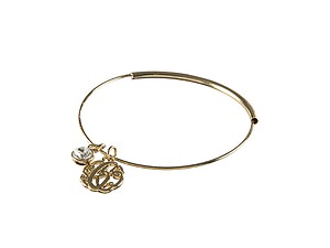 Goldtone Adjustable Bangle Initial 