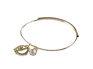 Goldtone Adjustable Bangle Initial 