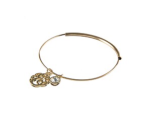 Goldtone Adjustable Bangle Initial 