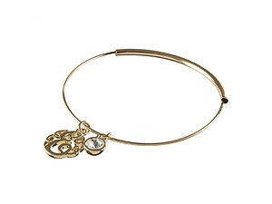 Goldtone Adjustable Bangle Initial 