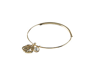 Goldtone Adjustable Bangle Initial 