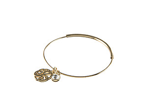 Goldtone Adjustable Bangle Initial 