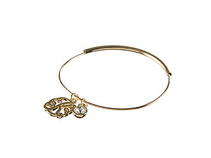 Goldtone Adjustable Bangle Initial 