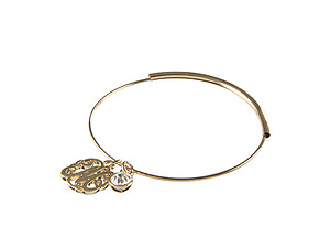 Goldtone Adjustable Bangle Initial 