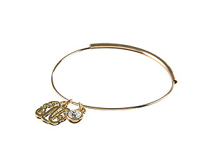 Goldtone Adjustable Bangle Initial 