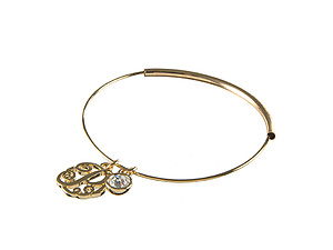 Goldtone Adjustable Bangle Initial 