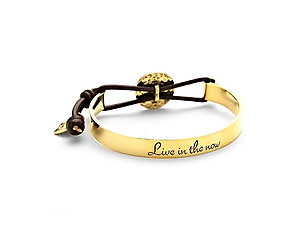 Live In The Now Goldtone Tree Charm Cuff Bracelet
