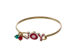 Christmas Watercolor Enamel Gem Charms Hook Bracelet