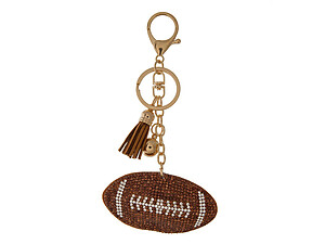 Football Tassel Bling Faux Suede Stuffed Pillow Key Chain Handbag Charm