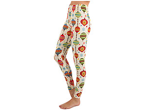 Christmas Print Peach Skin Women's Full Length Patterned Fashion Leggings