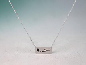 Worn Silver Tone Bar Stamped 