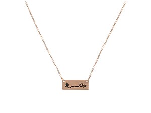Worn Gold Tone Bar Stamped 