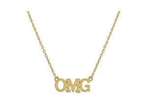 Dainty Metal OMG Pendant Necklace