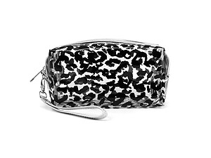 Clear Leopard Print Travel Pouch With Wristlet