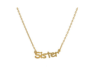 Dainty Metal Sister Pendant Necklace