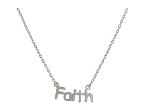 Dainty Metal Faith Pendant Necklace