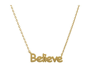 Dainty Metal Believe Pendant Necklace