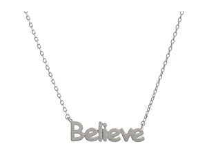 Dainty Metal Believe Pendant Necklace