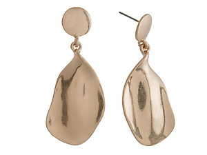 Wavy Teardrop Burnished Stud Earrings