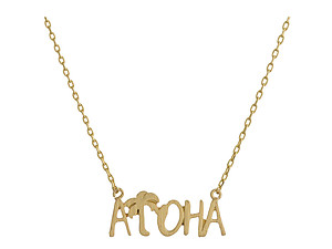 Dainty Metal ALOHA Pendant Necklace