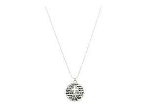 Cross Cut Out Inspirational Engraved Medallion Necklace