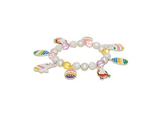 Easter Egg and Bunny Rabbit Charm Bracelet