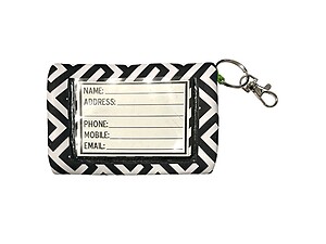 Greek Lime Neoprene Zippered Student ID Case with Key Ring
