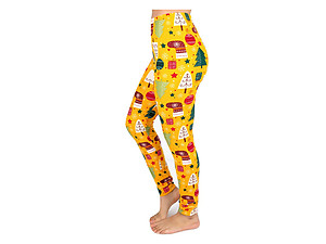 Christmas Print Peach Skin Women's Full Length Patterned Fashion Leggings