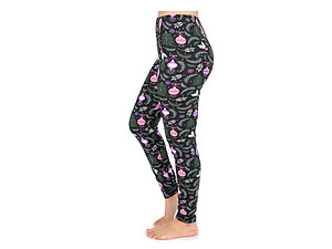 Christmas Print Peach Skin Women's Full Length Patterned Fashion Leggings