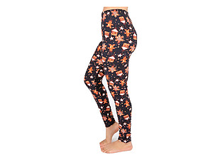 Christmas Print Peach Skin Women's Full Length Patterned Fashion Leggings