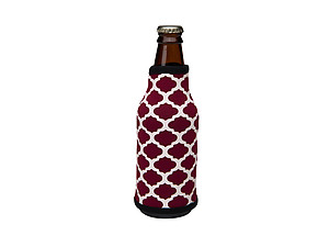 Maroon and Black Insulated Neoprene Bottle Koozie