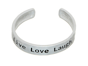 Live Love Laugh Message Cuff Style Bracelet