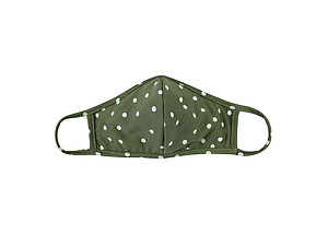 Olive Reusable Polka Dot T-Shirt Cloth Face Mask with Seam